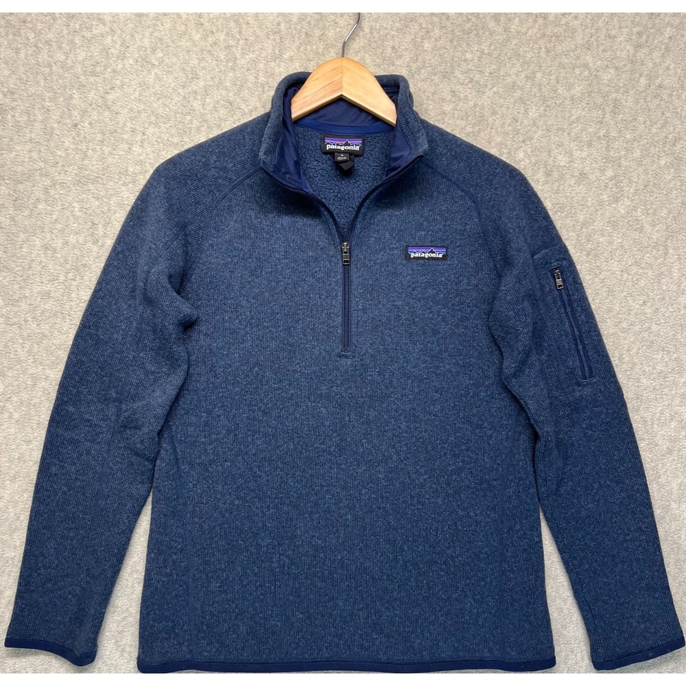 Patagonia Mens Better Sweater 1/4 Zip Pullover Jacket Navy Blue Fleece Outdoor M